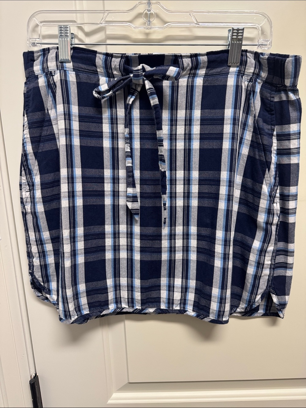 Draper James Navy & White Plaid Mini Skirt